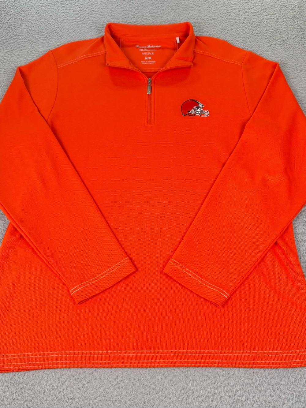Tommy Bahama Cleveland Browns Pullover Mens M Orange Islandzone 1/4 Zip Supima - Picture 2 of 13